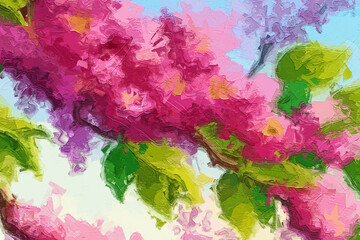 Various oil paintings, flowers, lakes, chrysanthemums, landscapes, birds, streams, forests, roses, peonies, beaches