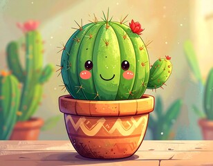 Cute cactus in pot