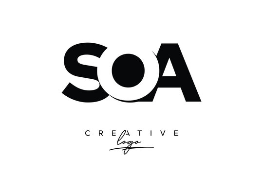 SOA Creative Minimalistic Negative Space Latter Logo with Modern Monogram for Branding and Business Letter mark Logo with Initial Letters Logo Design for Branding.