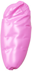 3D Pink inflatable number 1 with a glossy plastic effect, inflated balloon style typography for trendy futuristic design