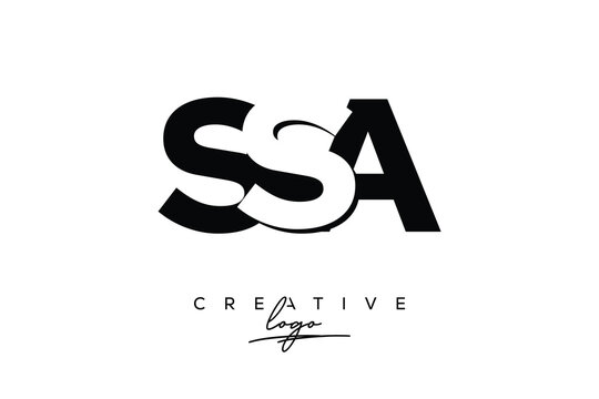 SSA Creative Minimalistic Negative Space Latter Logo with Modern Monogram for Branding and Business Letter mark Logo with Initial Letters Logo Design for Branding.