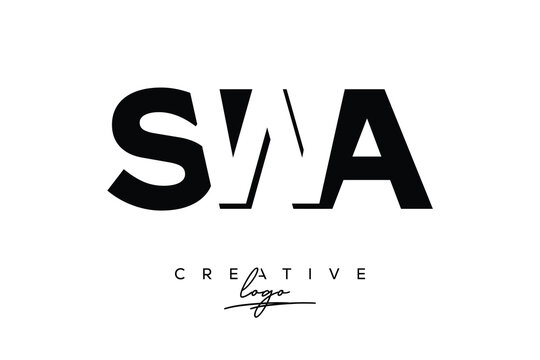 SWA Creative Minimalistic Negative Space Latter Logo with Modern Monogram for Branding and Business Letter mark Logo with Initial Letters Logo Design for Branding.