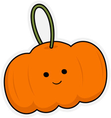 Cute Smiling Pumpkin Sticker Illustration