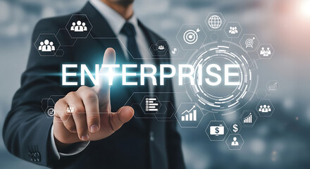 Fototapeta premium Enterprise Solutions Streamlining Business Processes Through Technology