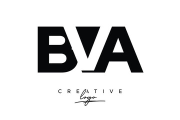 Fototapeta premium BVA Creative Minimalistic Negative Space Latter Logo with Modern Monogram for Branding and Business Letter mark Logo with Initial Letters Logo Design for Branding.