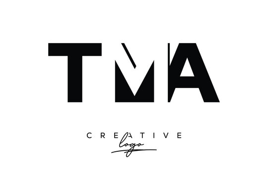 TMA Creative Minimalistic Negative Space Latter Logo with Modern Monogram for Branding and Business Letter mark Logo with Initial Letters Logo Design for Branding.