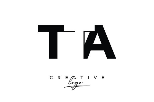 TTA Creative Minimalistic Negative Space Latter Logo with Modern Monogram for Branding and Business Letter mark Logo with Initial Letters Logo Design for Branding.