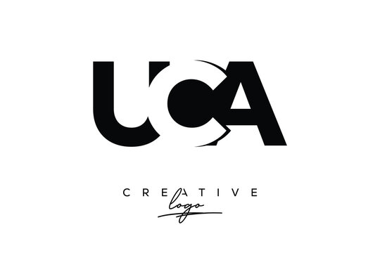 UCA Creative Minimalistic Negative Space Latter Logo with Modern Monogram for Branding and Business Letter mark Logo with Initial Letters Logo Design for Branding.