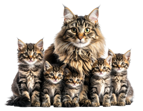 Mother cat and kittens