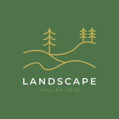 pine hill logo vector icon illustration