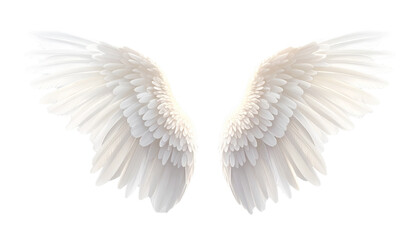 Obraz premium Realistic angel wings. White wing isolated. png transparency