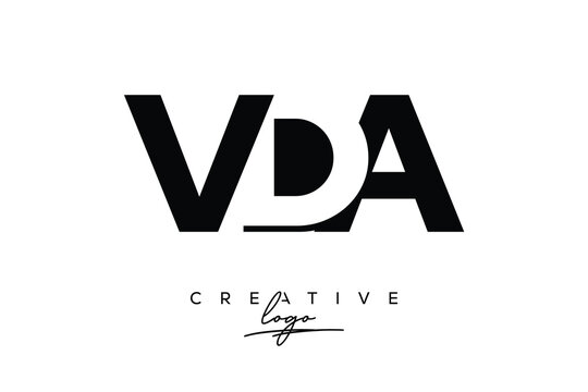 VDA Creative Minimalistic Negative Space Latter Logo with Modern Monogram for Branding and Business Letter mark Logo with Initial Letters Logo Design for Branding.	