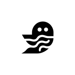 Minimalist Ghost Vector Illustration with a Spooky Feel
