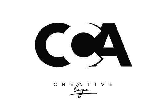 CCA Creative Minimalistic Negative Space Latter Logo with Modern Monogram for Branding and Business Letter mark Logo with Initial Letters Logo Design for Branding.	