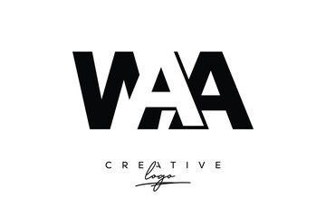 WAA Creative Minimalistic Negative Space Latter Logo with Modern Monogram for Branding and Business Letter mark Logo with Initial Letters Logo Design for Branding.	