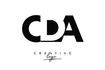 CDA Creative Minimalistic Negative Space Latter Logo with Modern Monogram for Branding and Business Letter mark Logo with Initial Letters Logo Design for Branding.	