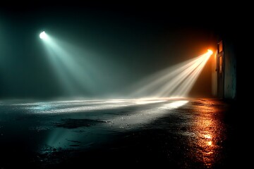 Street spotlight shining fog high resolution picture