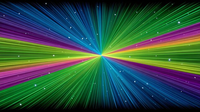 Sci-fi lines radiating from single point with dark blur edges 