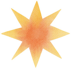 Watercolor Orange Star