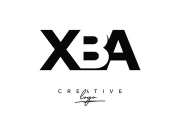 XBA Creative Minimalistic Negative Space Latter Logo with Modern Monogram for Branding and Business Letter mark Logo with Initial Letters Logo Design for Branding.	