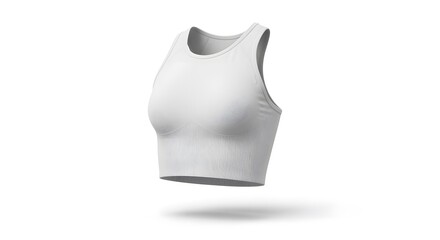 White Sports Bra on White Background Modern Athletic Lingerie for Women