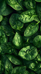 Full Frame of Fresh Green Spinach for a Healthy Food Concept.

