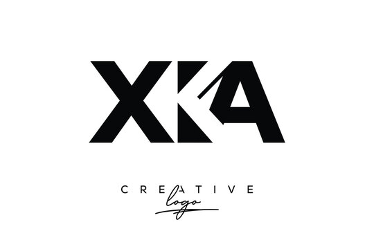XKA Creative Minimalistic Negative Space Latter Logo with Modern Monogram for Branding and Business Letter mark Logo with Initial Letters Logo Design for Branding.	