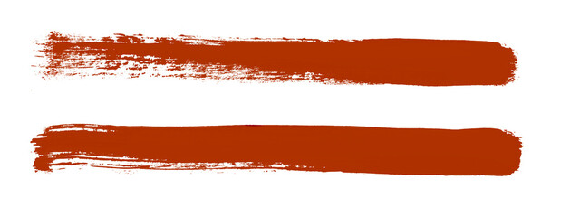 Obraz premium 2 gemalte Pinselstreifen in rot als Dekoration oder Hintergrund