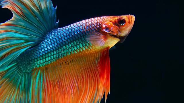 Vibrant Betta Fish in Profile