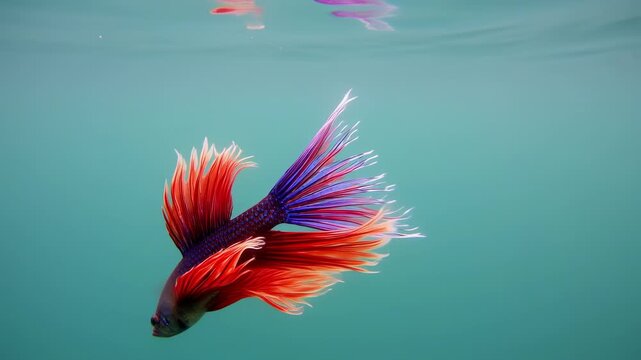 Vibrant fish tail underwater