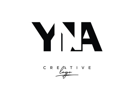 YNA Creative Minimalistic Negative Space Latter Logo with Modern Monogram for Branding and Business Letter mark Logo with Initial Letters Logo Design for Branding.	