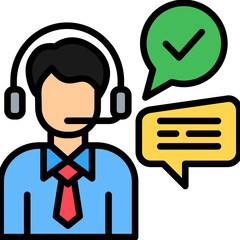 Customer Service Skills lineal color icon