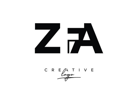 ZFA Creative Minimalistic Negative Space Latter Logo with Modern Monogram for Branding and Business Letter mark Logo with Initial Letters Logo Design for Branding.	