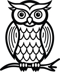 detailed owl tree patterned feathers illustration on transparent