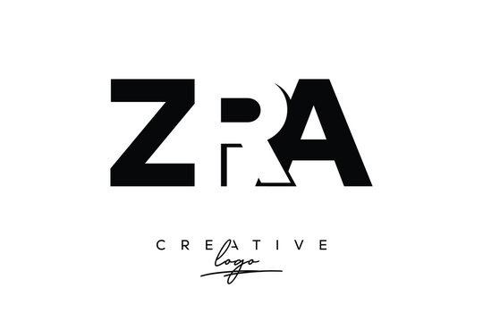 ZRA Creative Minimalistic Negative Space Latter Logo with Modern Monogram for Branding and Business Letter mark Logo with Initial Letters Logo Design for Branding.	