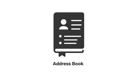 An address book icon, a symbol of contact information and organization.