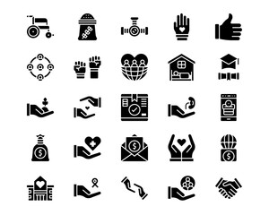 Donations Line Vector Icons