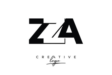ZZA Creative Minimalistic Negative Space Latter Logo with Modern Monogram for Branding and Business Letter mark Logo with Initial Letters Logo Design for Branding.	