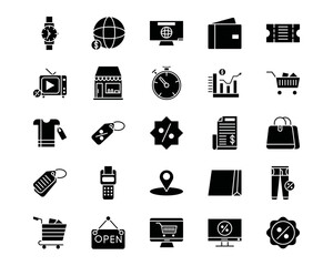 Shopping Friday Line Vector Icons