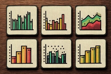 Engaging analytical charts depicting business growth patterns on textured backgrounds highlighting innovation in data visualization representing modern financial strategies and insights