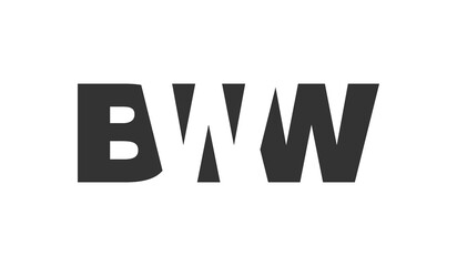 BWW logo design. Initial letter B W W bold font style for tech startups, consulting, corporate branding. Creative company name, headlines typography identity, trendy logotype.
