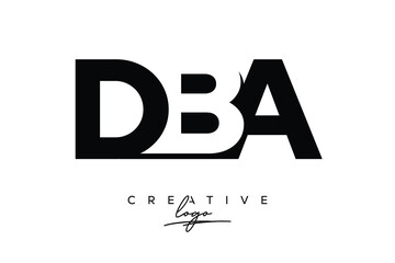 DBA Creative Minimalistic Negative Space Latter Logo with Modern Monogram for Branding and Business Letter mark Logo with Initial Letters Logo Design for Branding.	