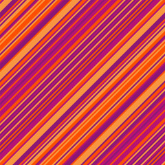 Vibrant diagonal stripes in orange and purple create a dynamic, energetic pattern perfect for backgrounds, textiles, or packaging.