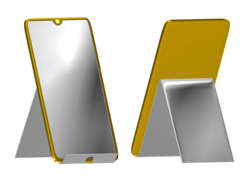 illustration of a phone and tablet in gold color