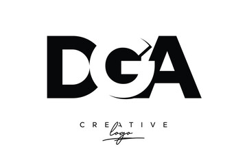 DGA Creative Minimalistic Negative Space Latter Logo with Modern Monogram for Branding and Business Letter mark Logo with Initial Letters Logo Design for Branding.	