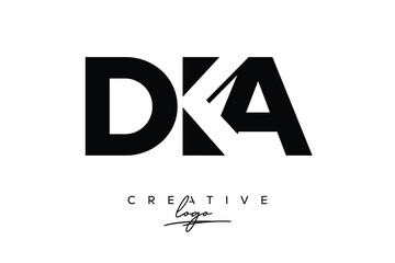 DKA Creative Minimalistic Negative Space Latter Logo with Modern Monogram for Branding and Business Letter mark Logo with Initial Letters Logo Design for Branding.	