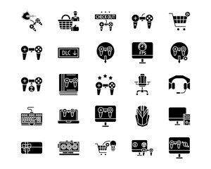 Gaming Ecommerce Line Vector Icons