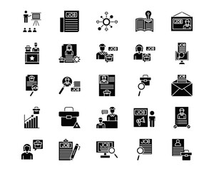Job Search Line Vector Icons