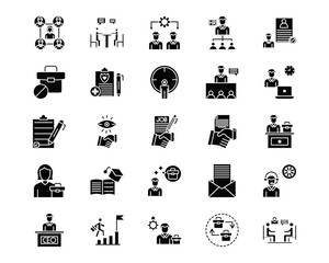 Job Search Line Vector Icons