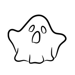 Cartoon ghost with wide flowing bottom
